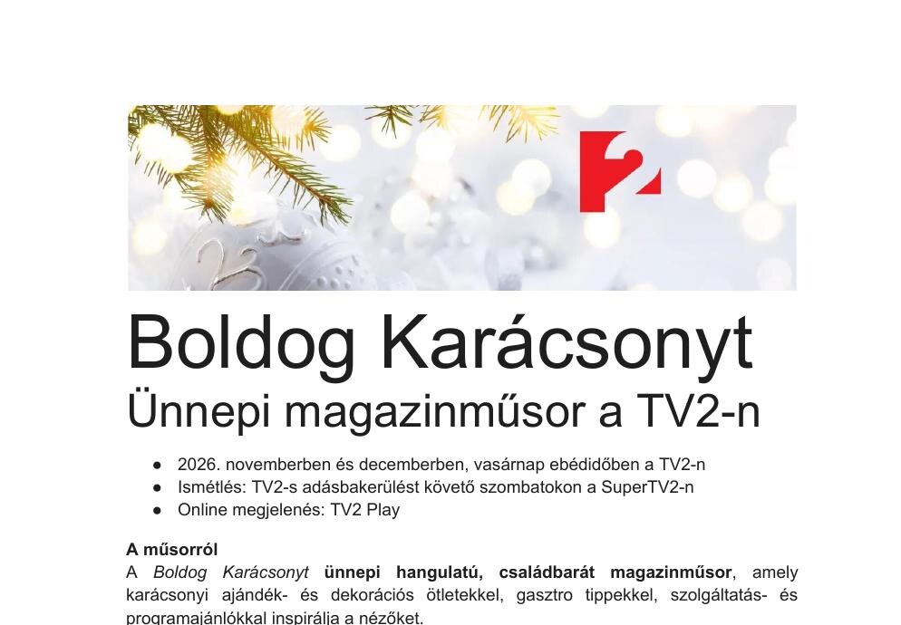 A Boldog Karácsonyt 2026 partneri ajánlatának borítója
